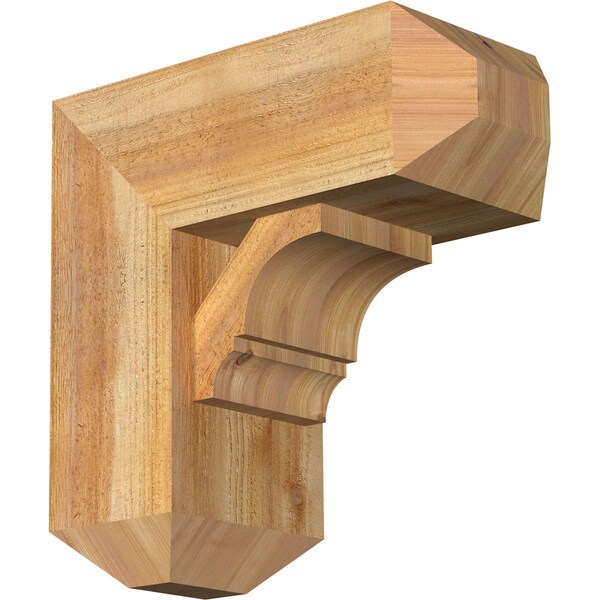 Ekena Millwork Balboa Craftsman Rough Sawn Bracket w/ Offset Brace, Western Red Cedar, 8"W x 18"D x 18"H BKT0806X18X18BOA04RWR - main